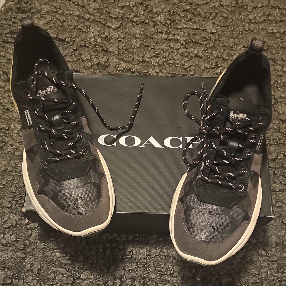Coach Men's Black and Gray Citysole Signature Runner Sneakers